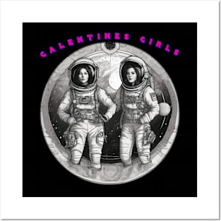 Galentine girls in black and white Posters and Art